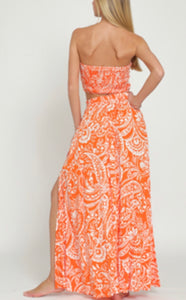 Tube & Maxi Skirt Set - Tangerine