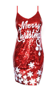 Merry Christmas Sequin Mini Dress