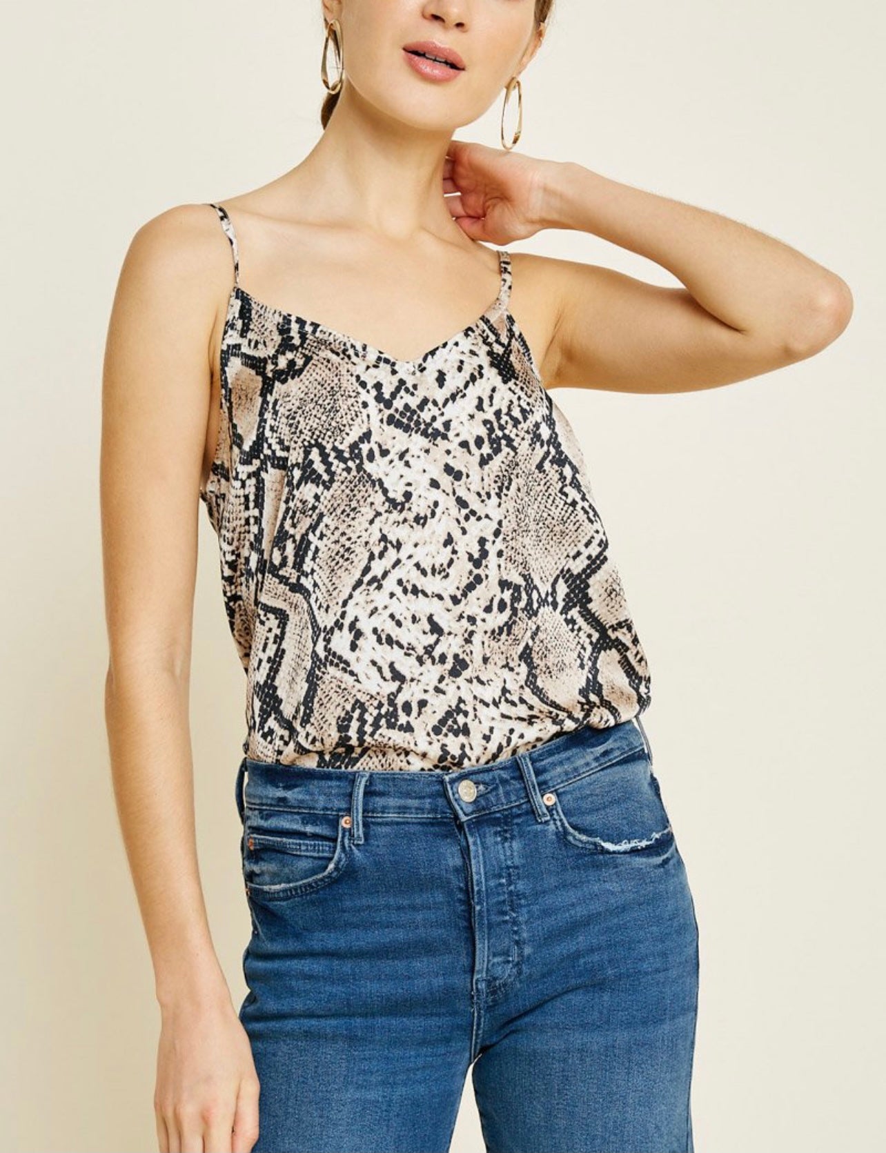 Snakeprint V-Neck Cami