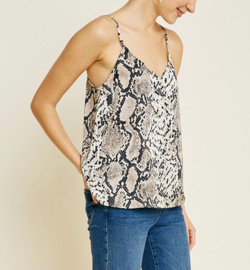 Snakeprint V-Neck Cami