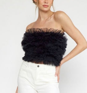 Tulle Tube Top - Black